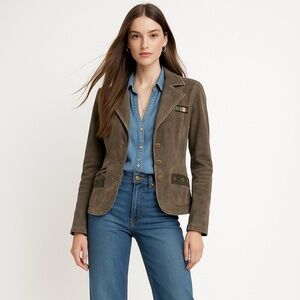 Vintage Wilsons Leather Military Jacket Womens S / M Y2K  Brown Suede Blazer